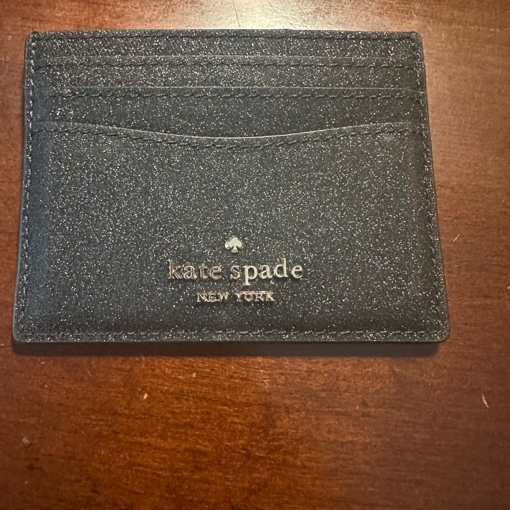 Kate Spade Black Sparkle Card Holder